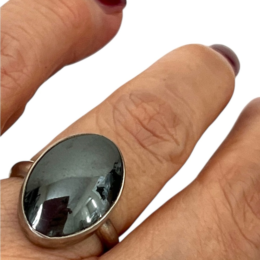 Large oval Onyx Statement Ring size 7